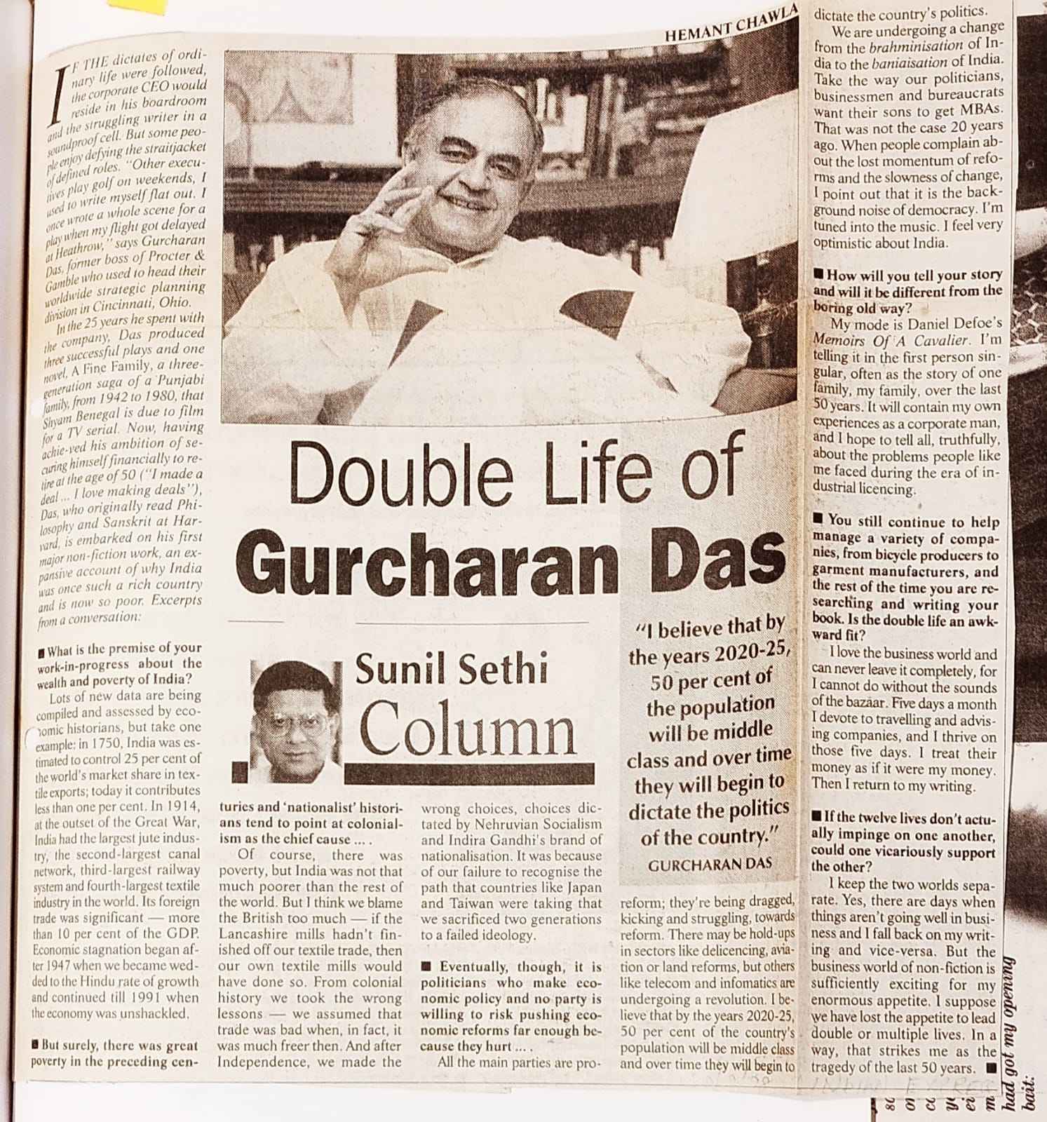 Double life of Gurcharan Das