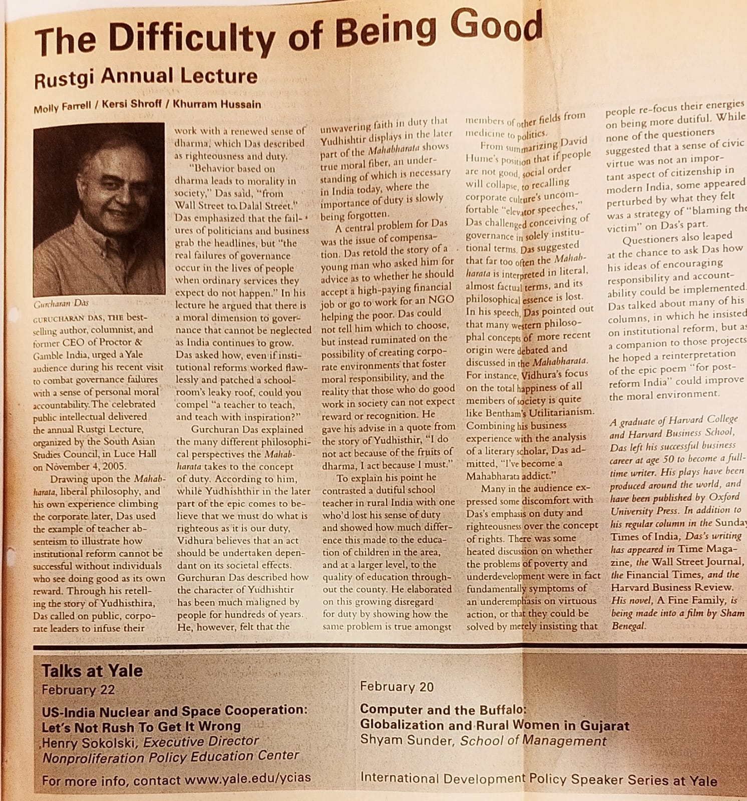 The difficulty of being good
